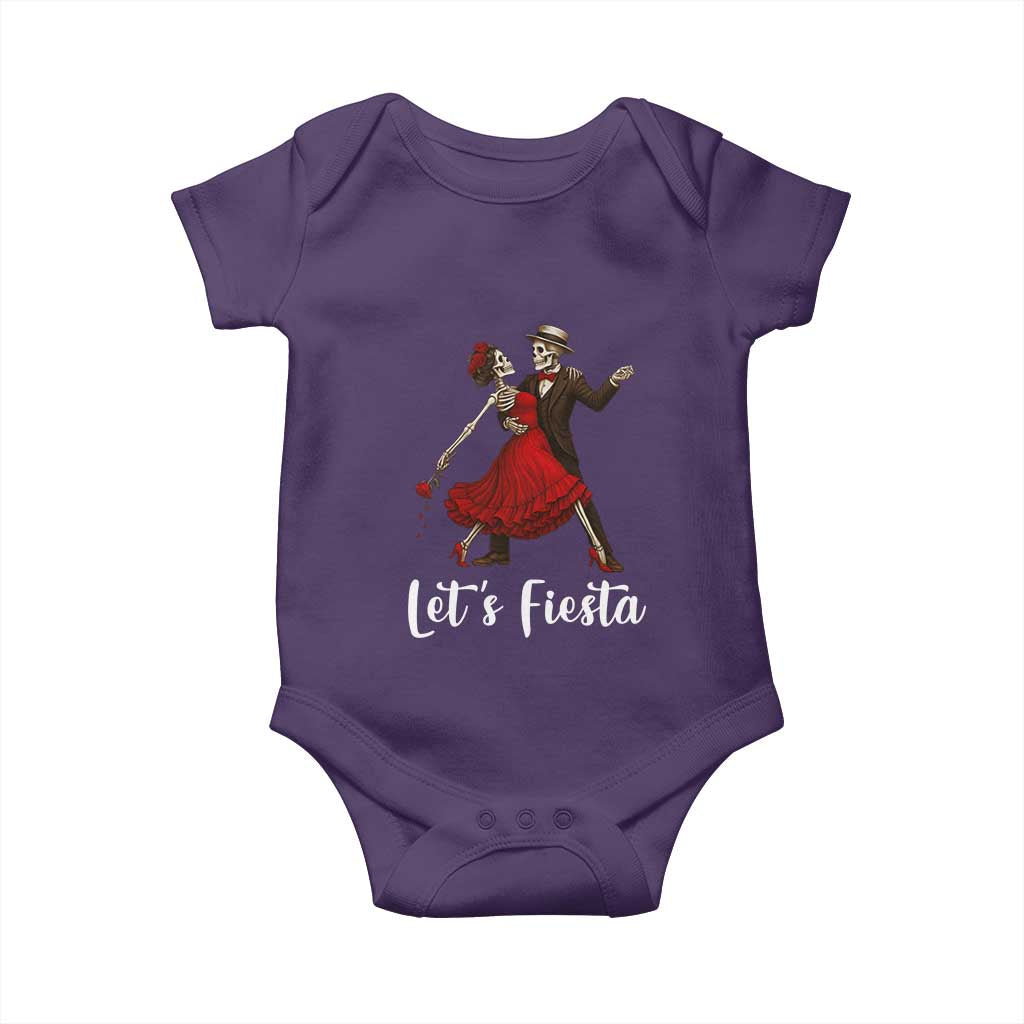 Skeleton Mexican Christmas Baby Onesie Let us Fiesta TS14 Purple Print Your Wear