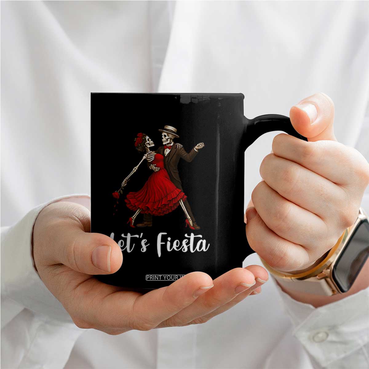 Skeleton Mexican Christmas Coffee Mug Let us Fiesta TS14 Print Your Wear