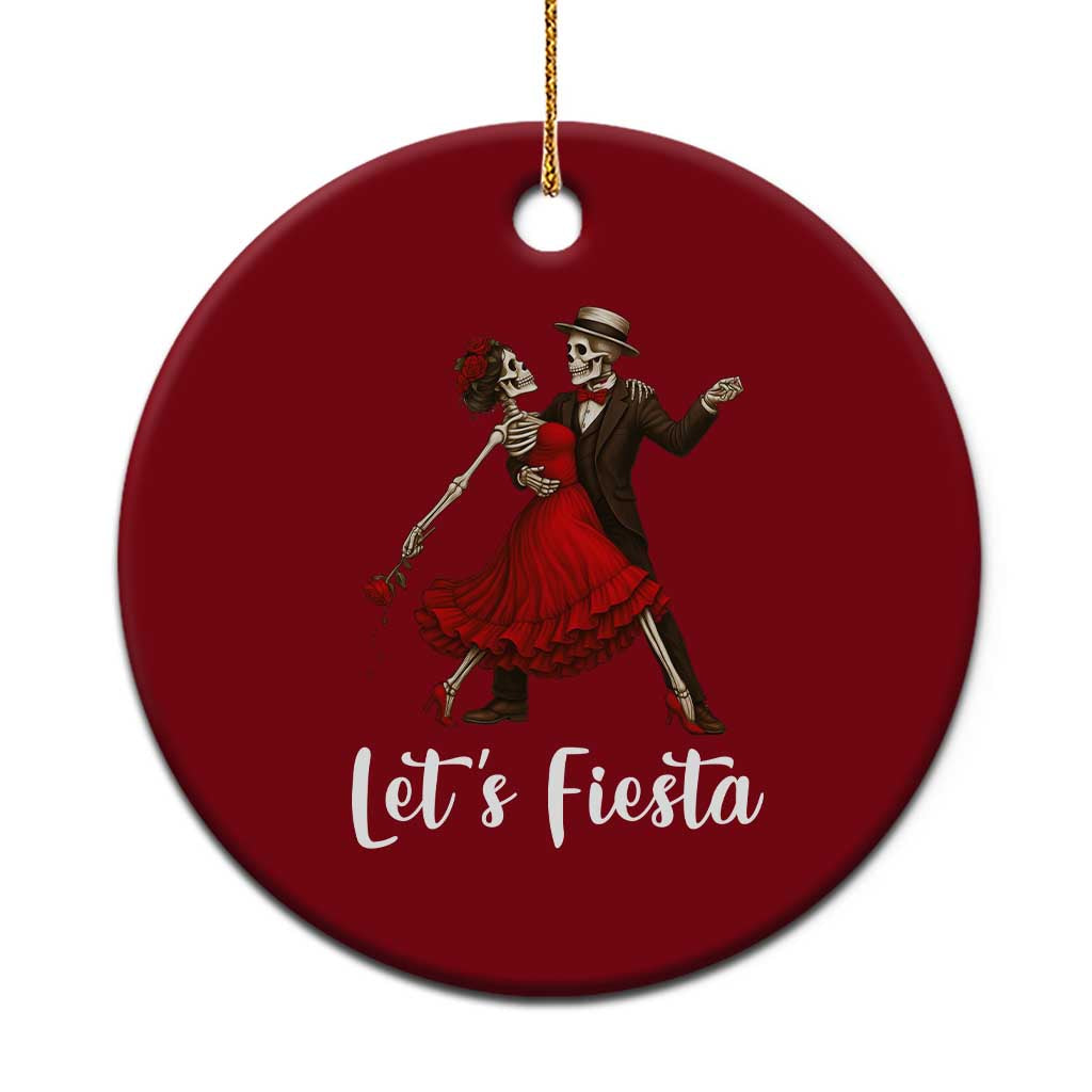 Skeleton Mexican Christmas Ceramic Ornament Let us Fiesta TS14 1pc Red Print Your Wear