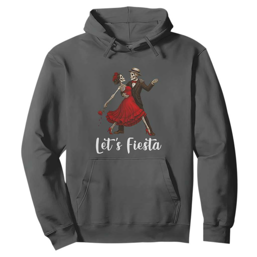 Skeleton Mexican Christmas Hoodie Let us Fiesta TS14 Dark Heather Print Your Wear