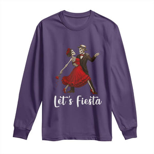 Skeleton Mexican Christmas Long Sleeve Shirt Let us Fiesta TS14 Purple Print Your Wear