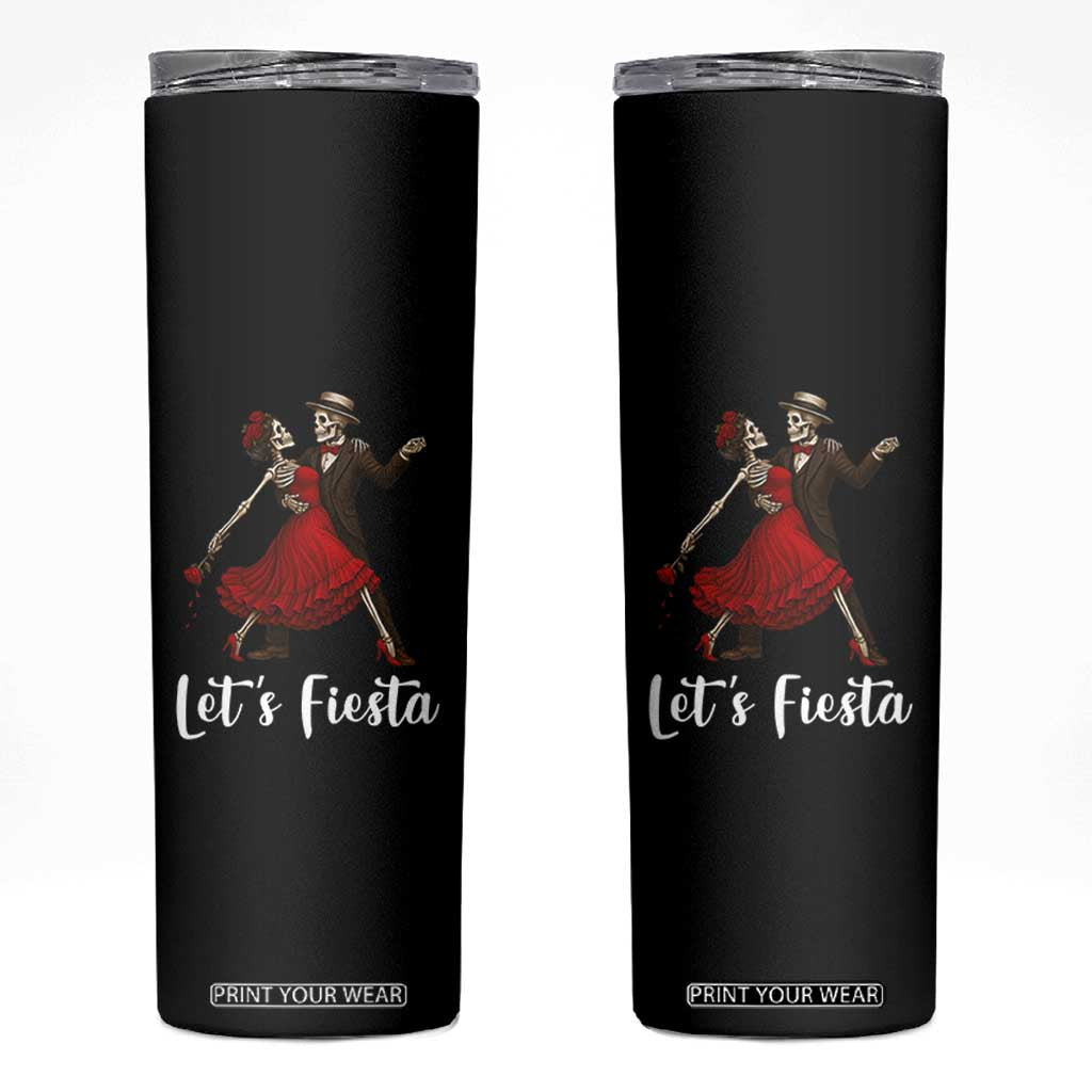 Skeleton Mexican Christmas Skinny Tumbler Let us Fiesta TS14 Black Print Your Wear
