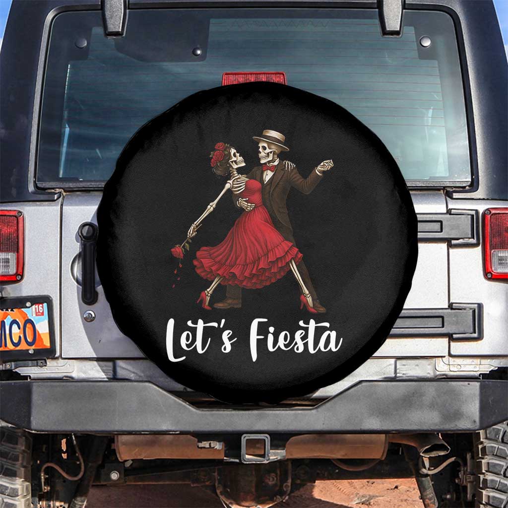 Skeleton Mexican Christmas Spare Tire Cover Let us Fiesta TS14 No hole Black Print Your Wear
