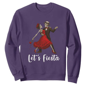 Skeleton Mexican Christmas Sweatshirt Let us Fiesta TS14 Purple Print Your Wear