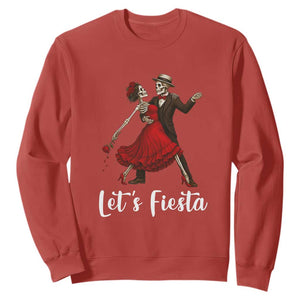 Skeleton Mexican Christmas Sweatshirt Let us Fiesta TS14 Red Print Your Wear