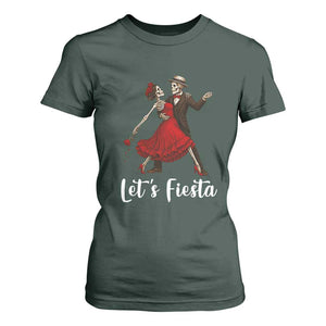Skeleton Mexican Christmas T Shirt For Women Let us Fiesta TS14 Dark Forest Green Print Your Wear