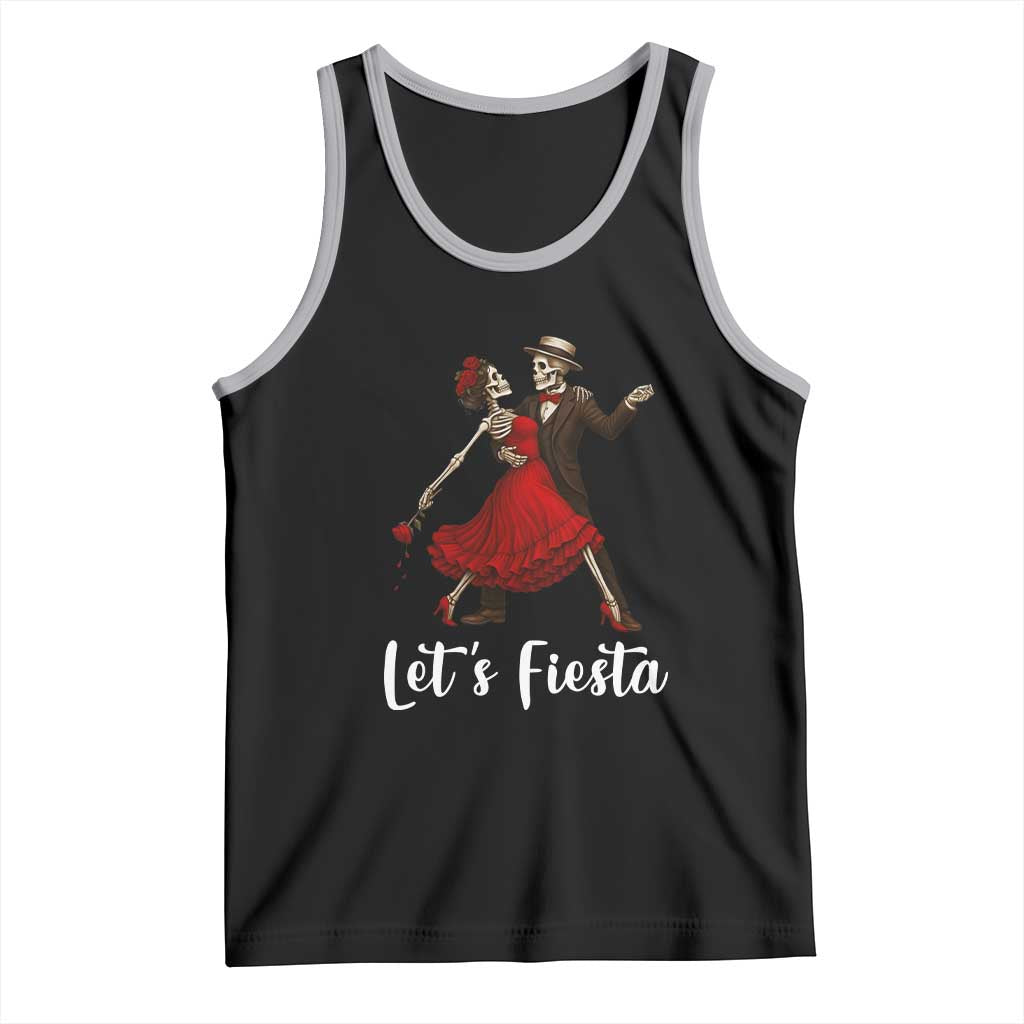 Skeleton Mexican Christmas Tank Top Let us Fiesta TS14 Black Athletic Heather Print Your Wear