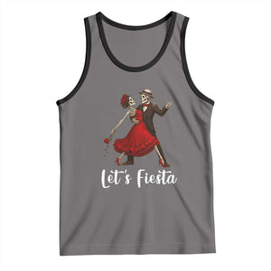 Skeleton Mexican Christmas Tank Top Let us Fiesta TS14 Deep Heather Black Print Your Wear