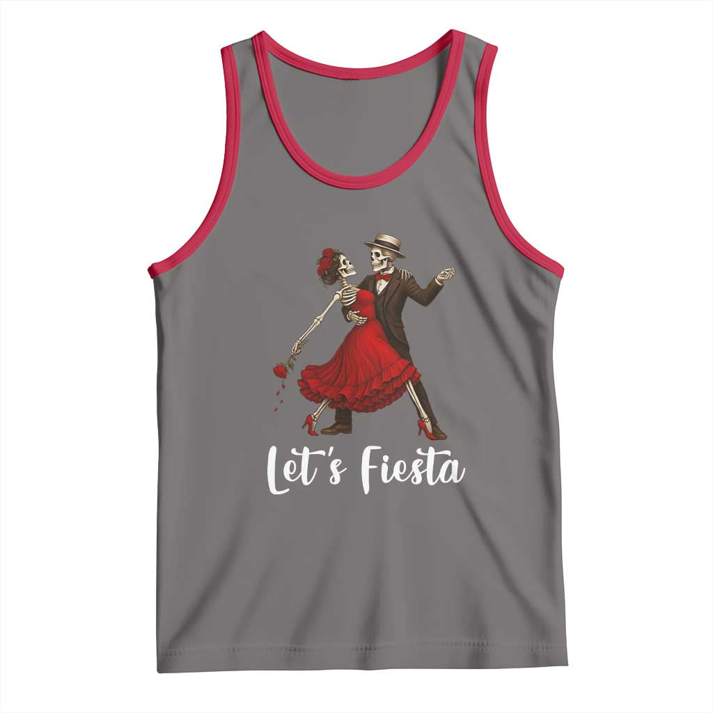 Skeleton Mexican Christmas Tank Top Let us Fiesta TS14 Deep Heather Red Print Your Wear