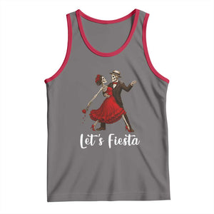 Skeleton Mexican Christmas Tank Top Let us Fiesta TS14 Deep Heather Red Print Your Wear