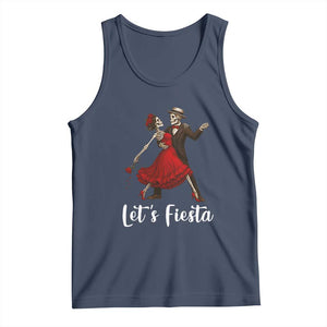Skeleton Mexican Christmas Tank Top Let us Fiesta TS14 Navy Print Your Wear