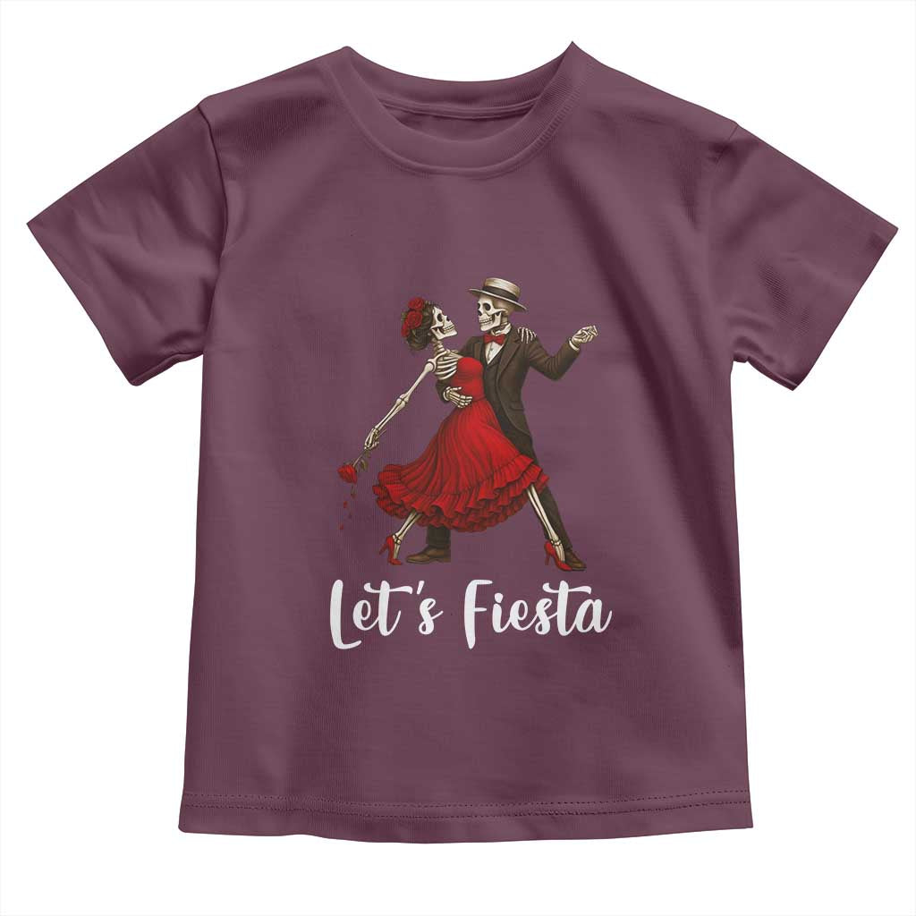 Skeleton Mexican Christmas Toddler T Shirt Let us Fiesta TS14 Maroon Print Your Wear