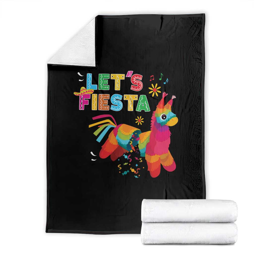 Funny Pinata Mexican Throw Blanket Let Us Fiesta TS14 Black Print Your Wear