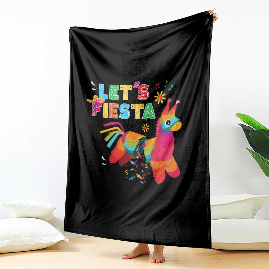 Funny Pinata Mexican Throw Blanket Let Us Fiesta TS14 Print Your Wear