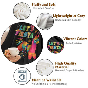 Funny Pinata Mexican Throw Blanket Let Us Fiesta TS14 Print Your Wear