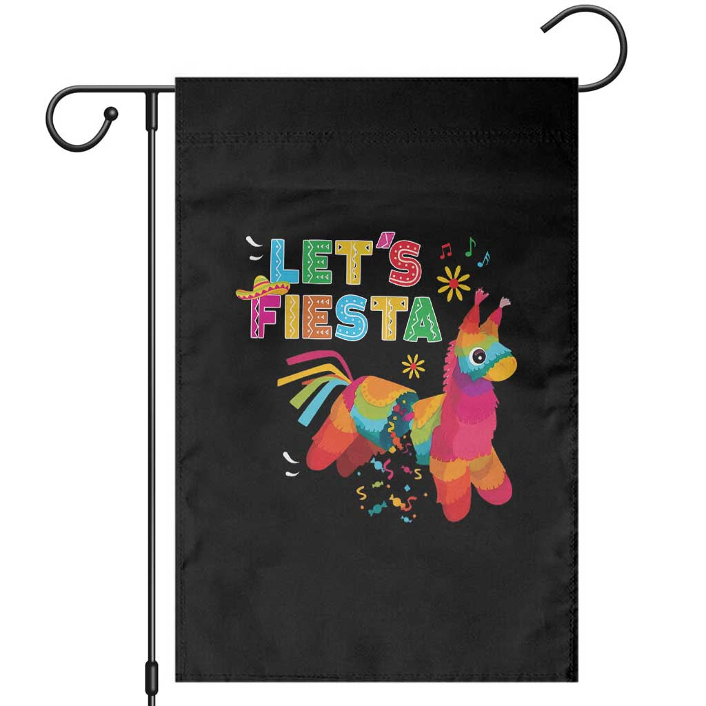 Funny Pinata Mexican Garden Flag Let Us Fiesta TS14 Black Print Your Wear