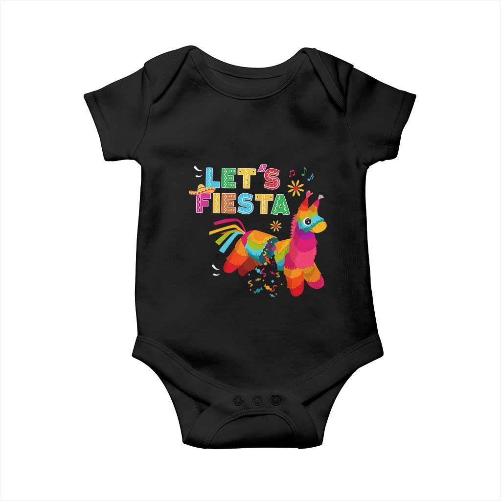 Funny Pinata Mexican Baby Onesie Let Us Fiesta TS14 Black Print Your Wear