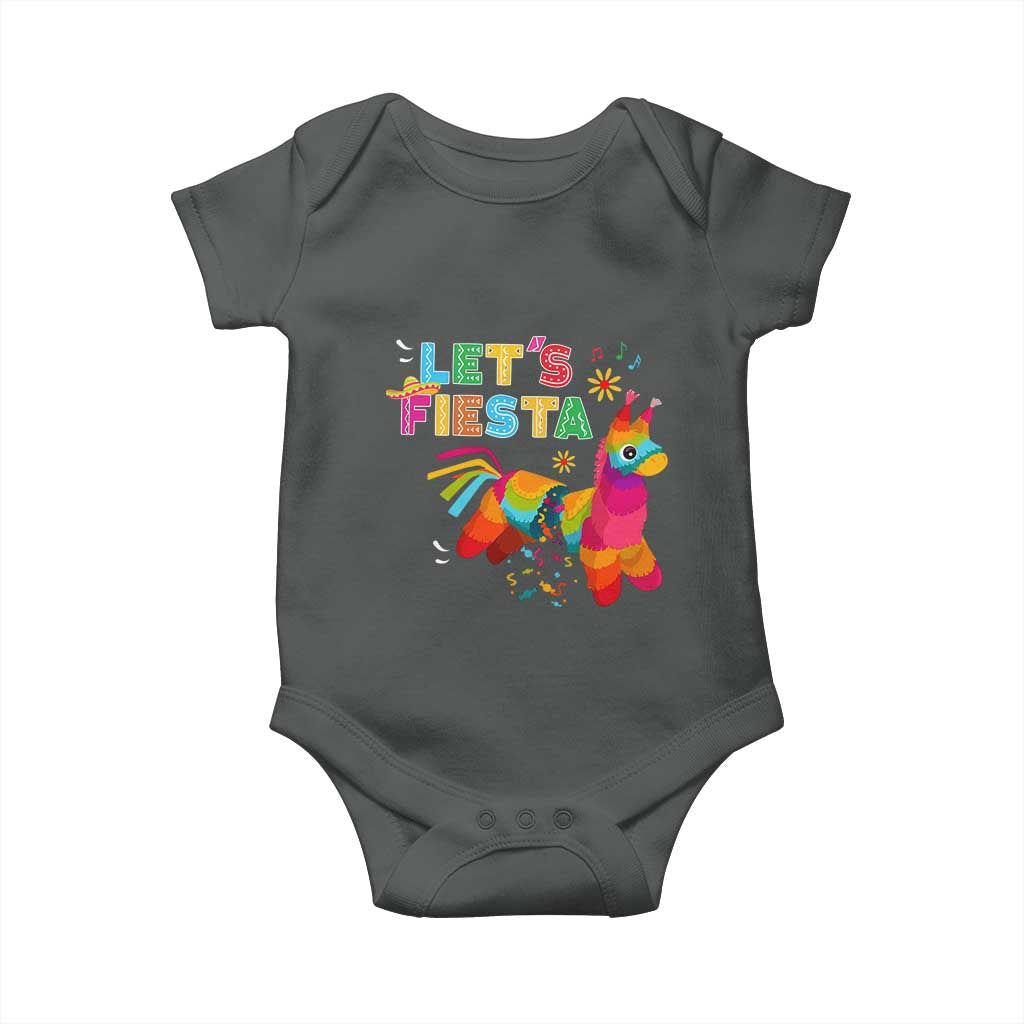 Funny Pinata Mexican Baby Onesie Let Us Fiesta TS14 Dark Heather Print Your Wear