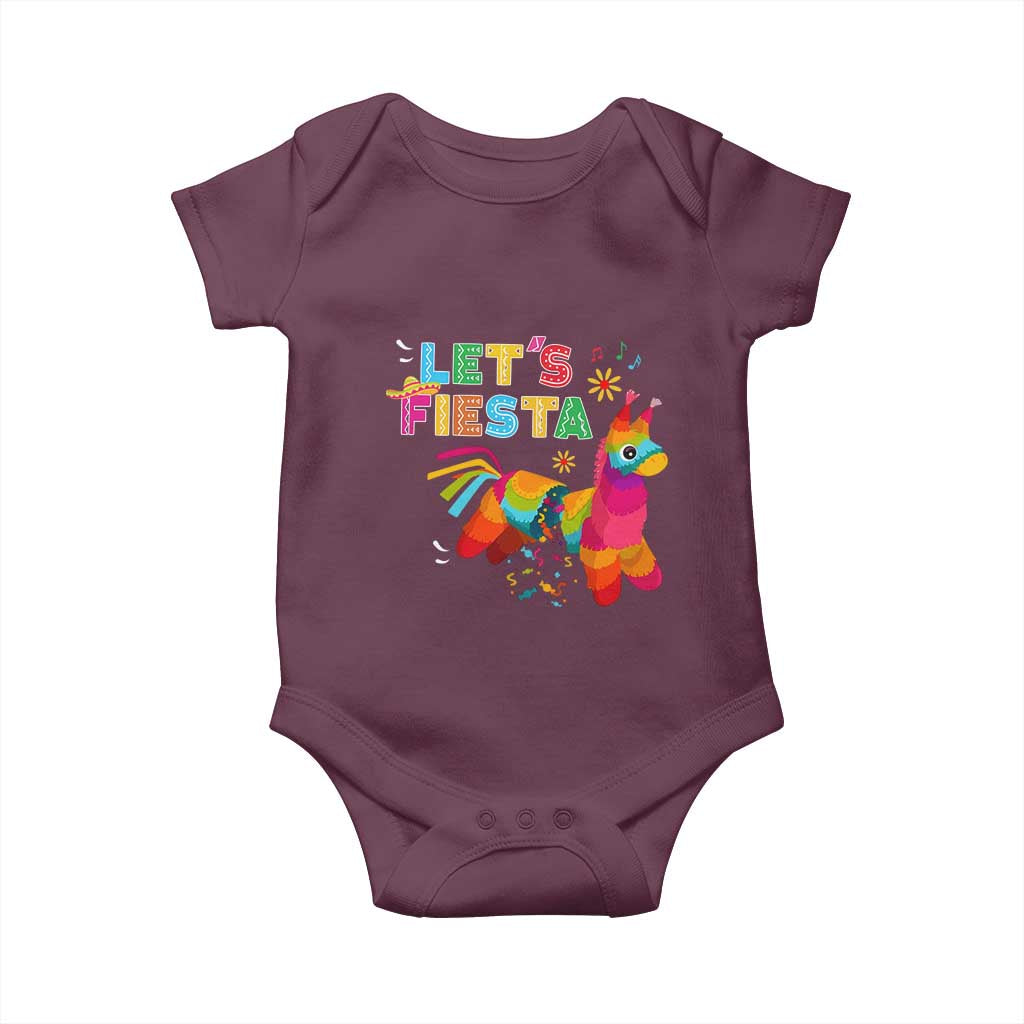 Funny Pinata Mexican Baby Onesie Let Us Fiesta TS14 Maroon Print Your Wear