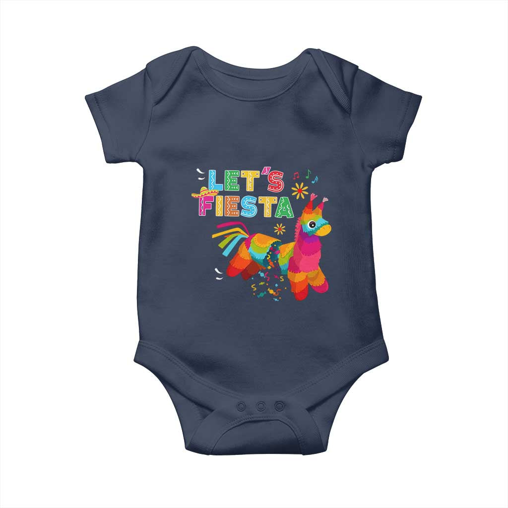Funny Pinata Mexican Baby Onesie Let Us Fiesta TS14 Navy Print Your Wear