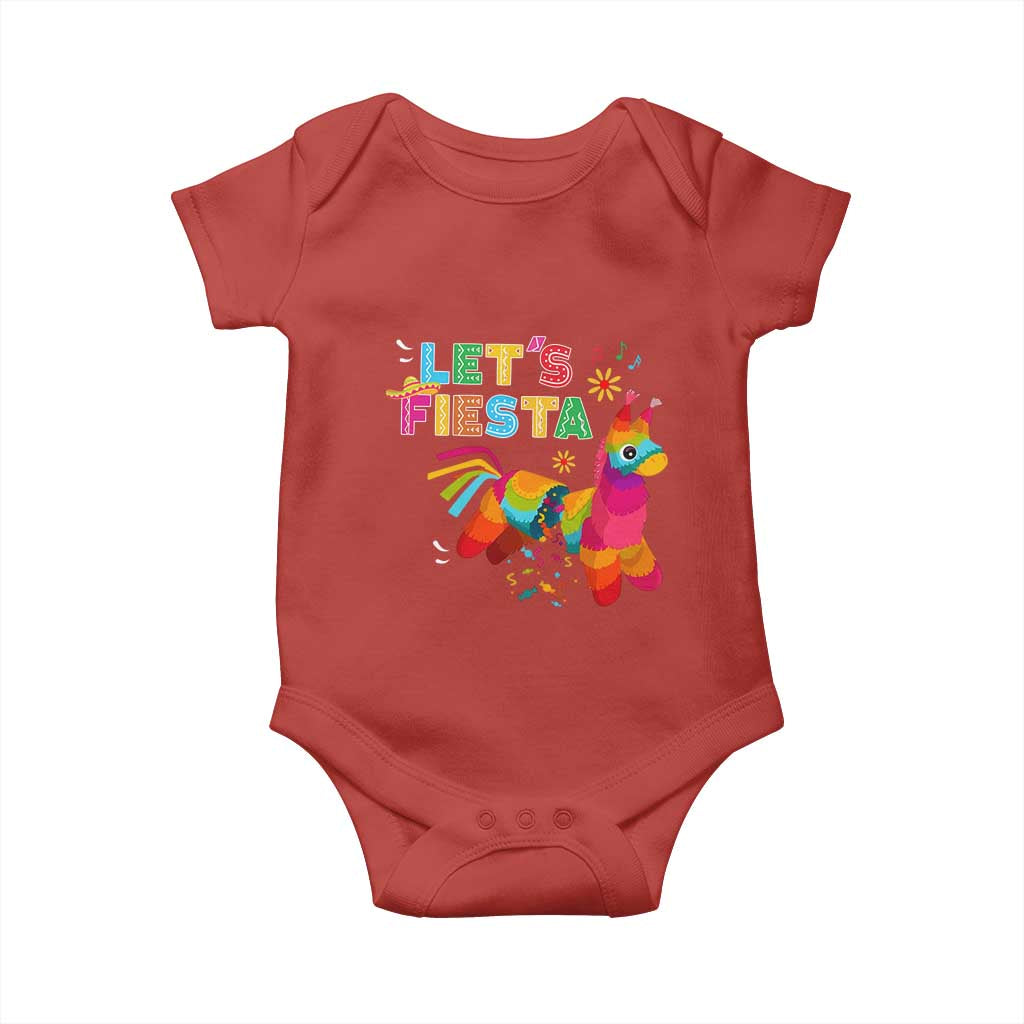 Funny Pinata Mexican Baby Onesie Let Us Fiesta TS14 Red Print Your Wear