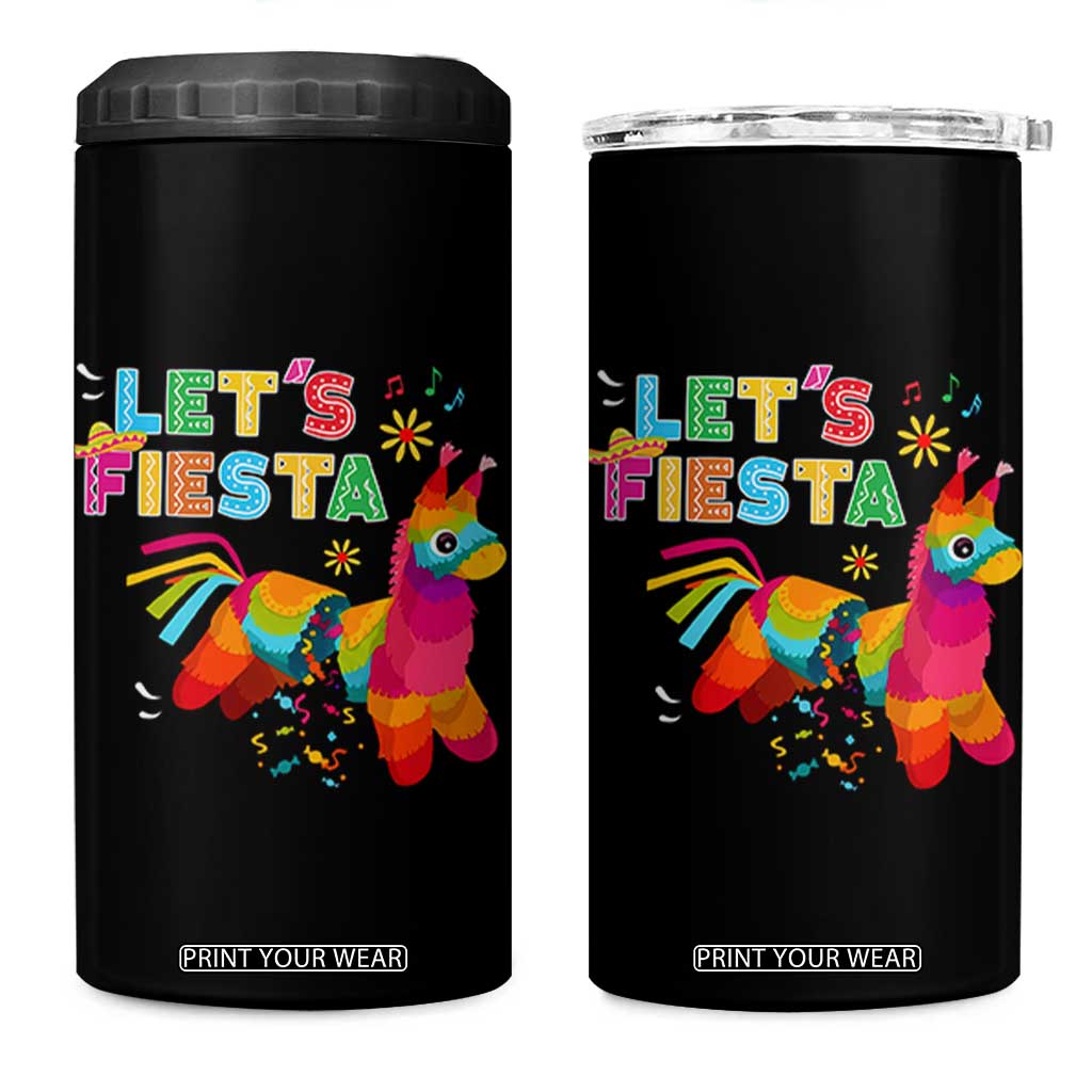 Funny Pinata Mexican 4 in 1 Can Cooler Tumbler Let Us Fiesta TS14 One Size: 16 oz Black Print Your Wear