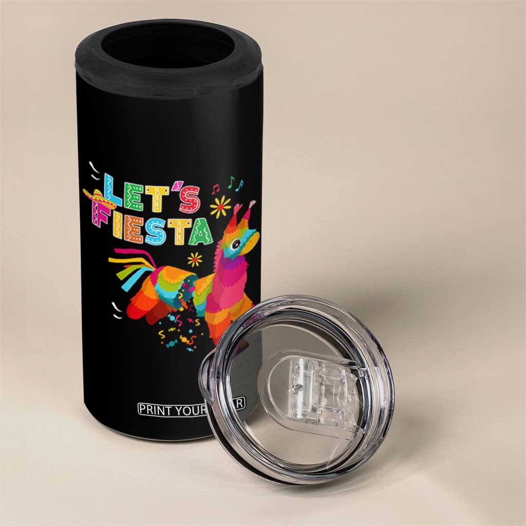 Funny Pinata Mexican 4 in 1 Can Cooler Tumbler Let Us Fiesta TS14 Print Your Wear