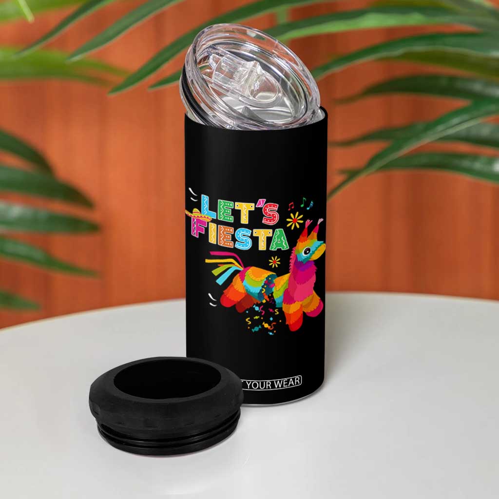 Funny Pinata Mexican 4 in 1 Can Cooler Tumbler Let Us Fiesta TS14 Print Your Wear