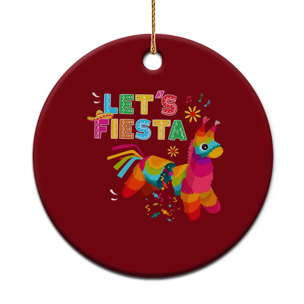 Funny Pinata Mexican Ceramic Ornament Let Us Fiesta TS14 1pc Red Print Your Wear