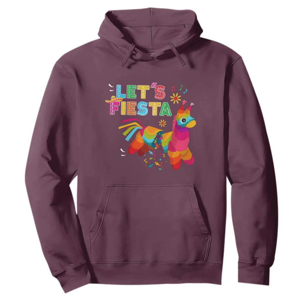 Funny Pinata Mexican Hoodie Let Us Fiesta TS14 Maroon Print Your Wear
