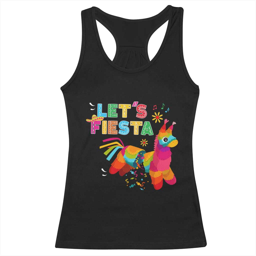 Funny Pinata Mexican Racerback Tank Top Let Us Fiesta TS14 Black Print Your Wear