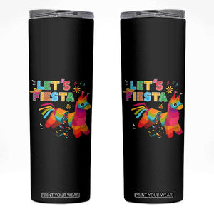 Funny Pinata Mexican Skinny Tumbler Let Us Fiesta TS14 Black Print Your Wear