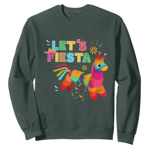 Funny Pinata Mexican Sweatshirt Let Us Fiesta TS14 Dark Forest Green Print Your Wear
