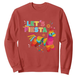 Funny Pinata Mexican Sweatshirt Let Us Fiesta TS14 Red Print Your Wear