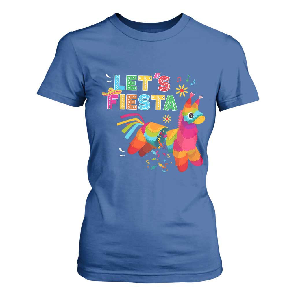 Funny Pinata Mexican T Shirt For Women Let Us Fiesta TS14 Royal Blue Print Your Wear