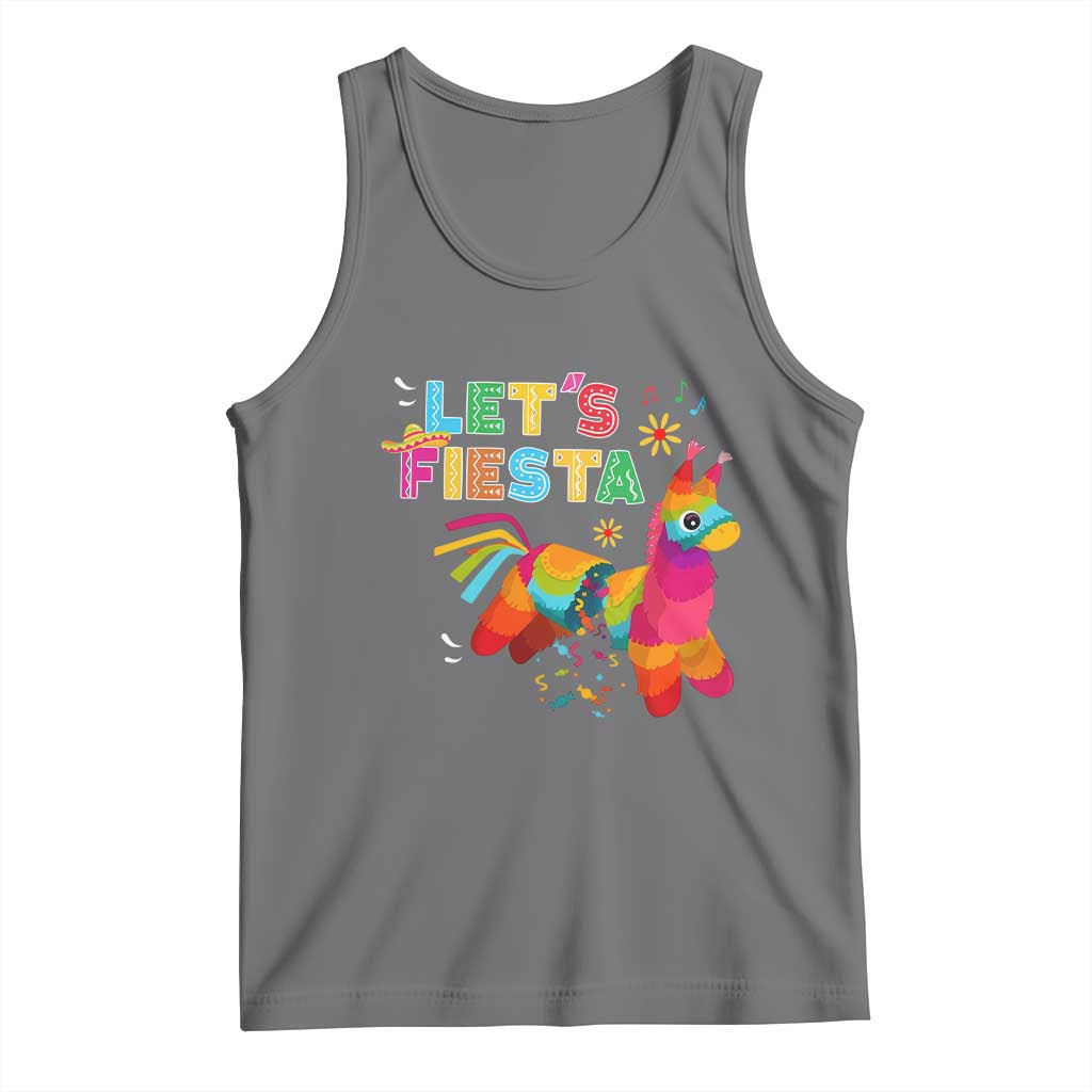 Funny Pinata Mexican Tank Top Let Us Fiesta TS14 Black Heather Print Your Wear