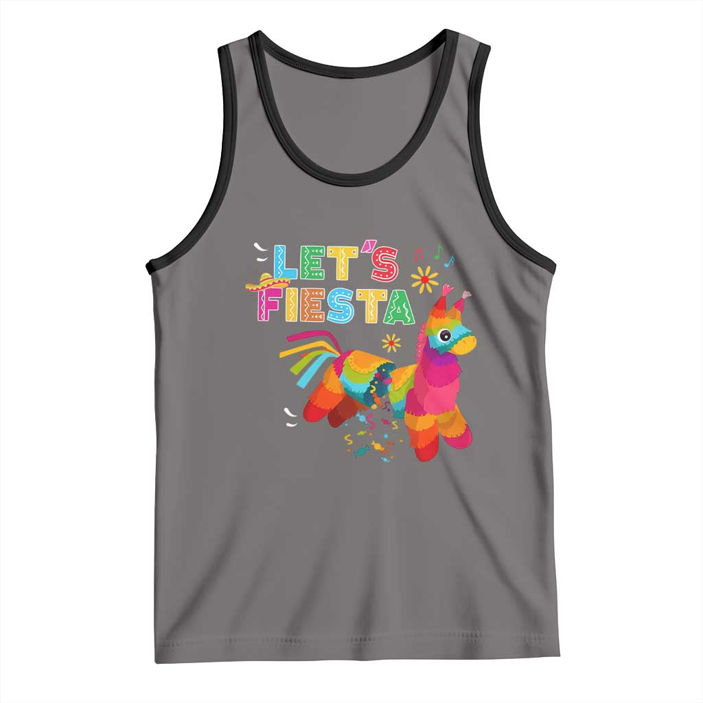 Funny Pinata Mexican Tank Top Let Us Fiesta TS14 Deep Heather Black Print Your Wear