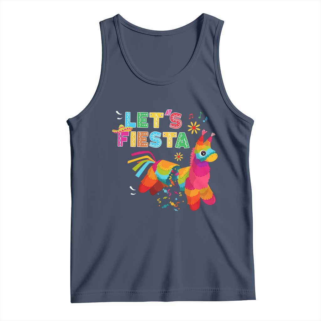 Funny Pinata Mexican Tank Top Let Us Fiesta TS14 Navy Print Your Wear