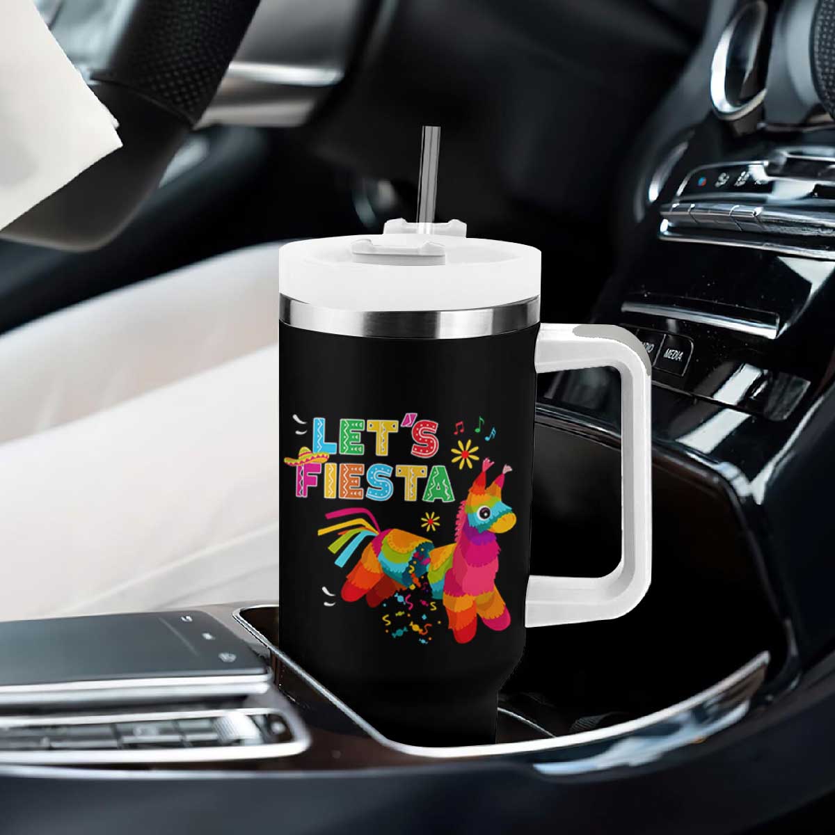 Funny Pinata Mexican Tumbler With Handle Let Us Fiesta TS14 Print Your Wear