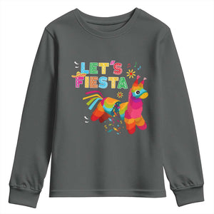 Funny Pinata Mexican Youth Sweatshirt Let Us Fiesta TS14 Dark Heather Print Your Wear