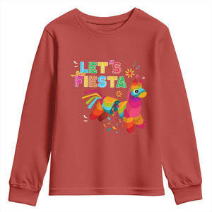 Funny Pinata Mexican Youth Sweatshirt Let Us Fiesta TS14 Red Print Your Wear
