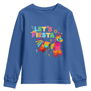 Funny Pinata Mexican Youth Sweatshirt Let Us Fiesta TS14 Royal Blue Print Your Wear