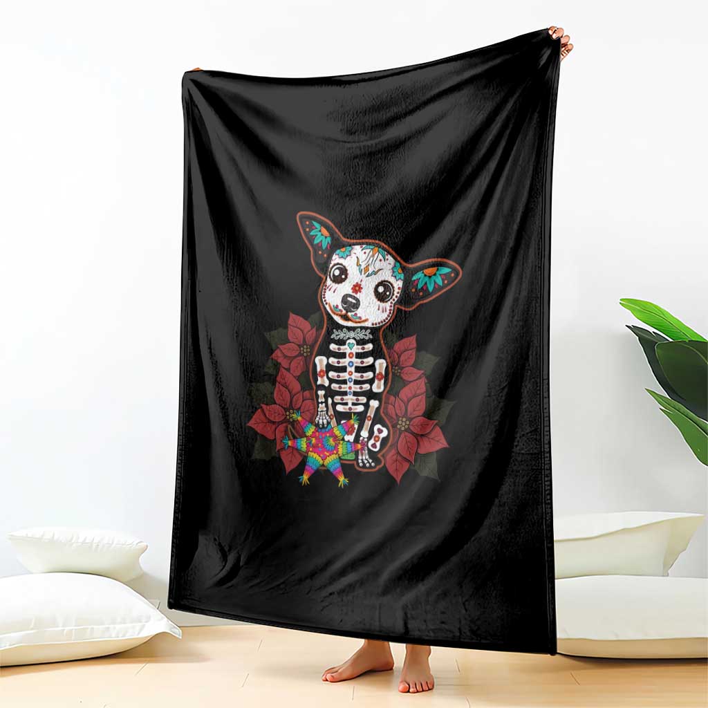 Calavera Chihuahua Throw Blanket Pinata Dia De Los Muertos Mexican TS14 Print Your Wear
