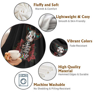 Calavera Chihuahua Throw Blanket Pinata Dia De Los Muertos Mexican TS14 Print Your Wear