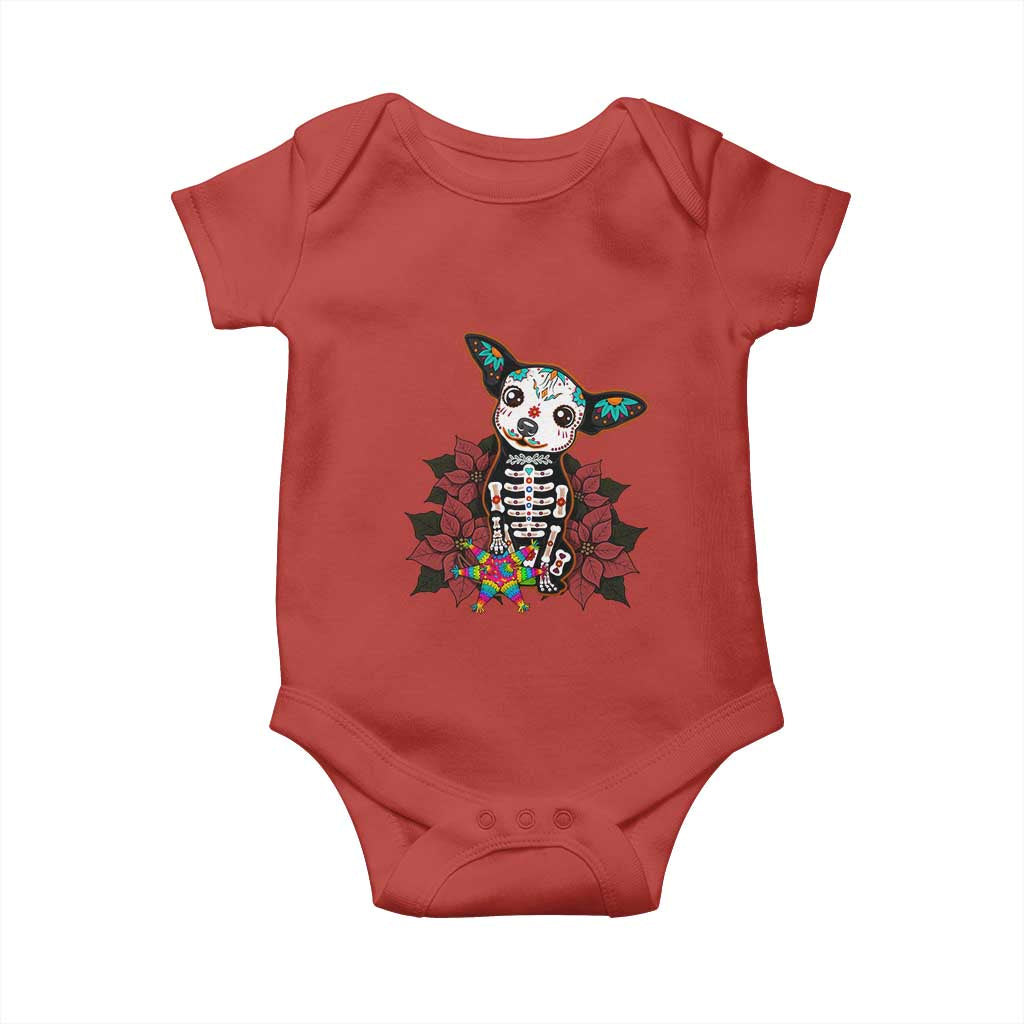 Calavera Chihuahua Baby Onesie Pinata Dia De Los Muertos Mexican TS14 Red Print Your Wear