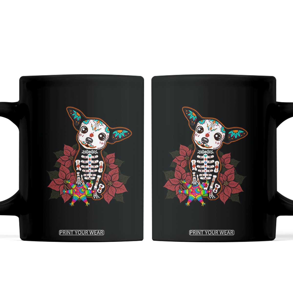 Calavera Chihuahua Coffee Mug Pinata Dia De Los Muertos Mexican TS14 Black Print Your Wear