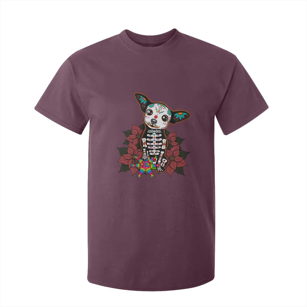 Calavera Chihuahua T Shirt For Kid Pinata Dia De Los Muertos Mexican TS14 Maroon Print Your Wear