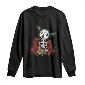 Calavera Chihuahua Long Sleeve Shirt Pinata Dia De Los Muertos Mexican TS14 Black Print Your Wear