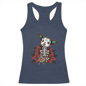 Calavera Chihuahua Racerback Tank Top Pinata Dia De Los Muertos Mexican TS14 Navy Print Your Wear