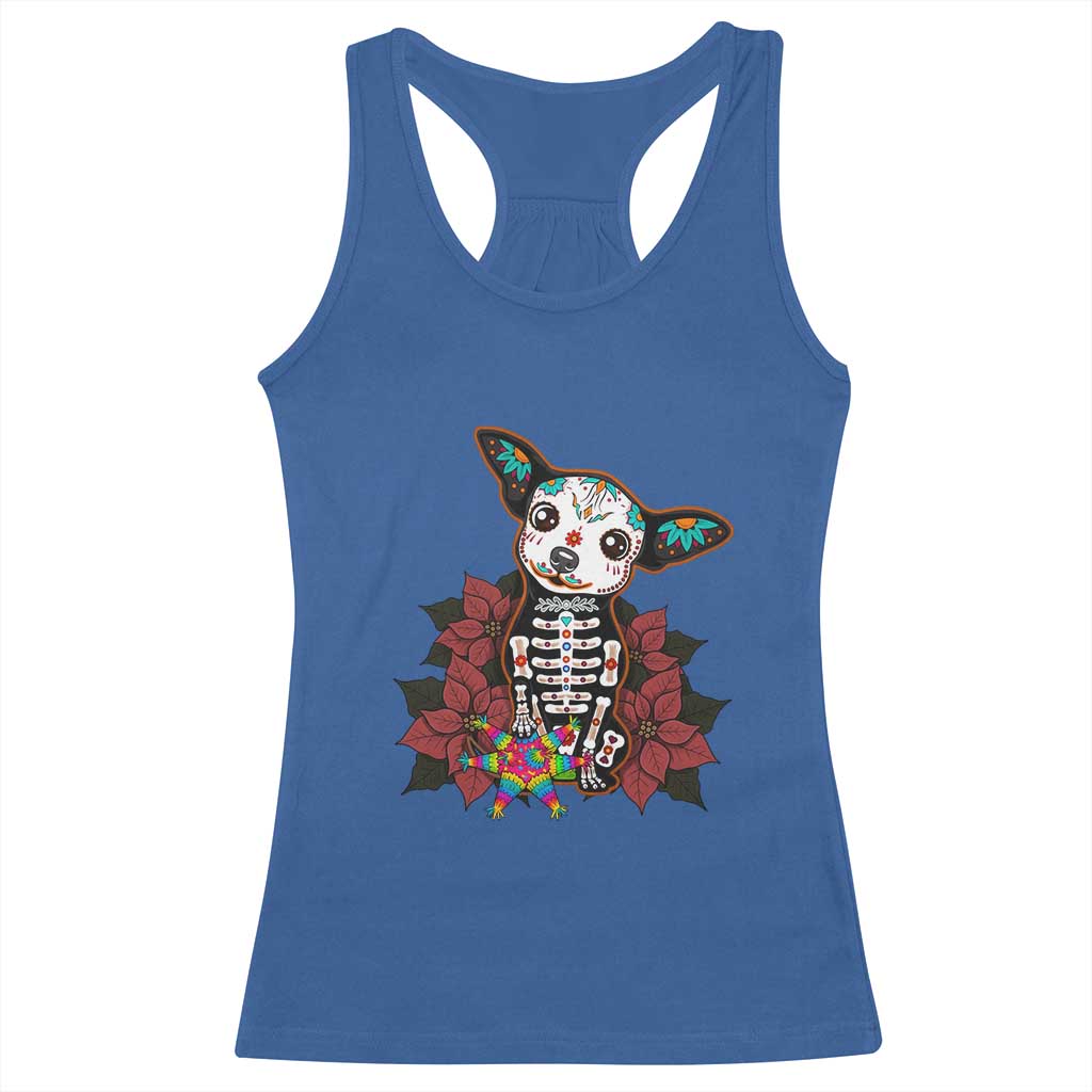 Calavera Chihuahua Racerback Tank Top Pinata Dia De Los Muertos Mexican TS14 Royal Blue Print Your Wear